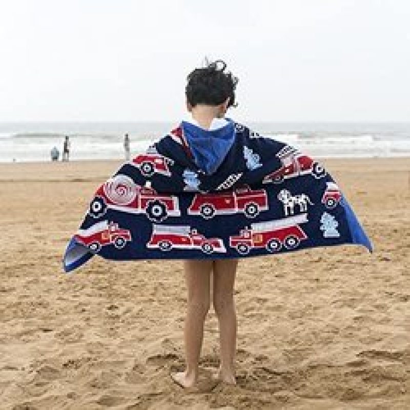 Cartoon Kids Hooded Children Bath Hooded Towel,Swim Towels Quick Drying Bath Towel#
