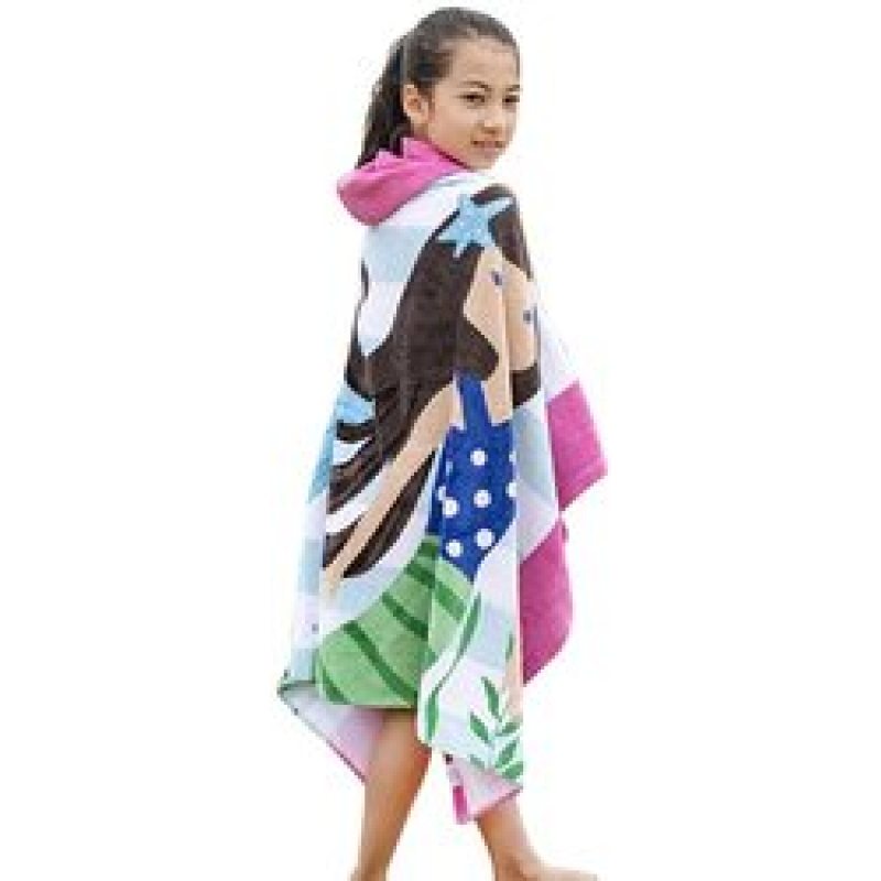 Cartoon Kids Hooded Children Bath Hooded Towel,Swim Towels Quick Drying Bath Towel#