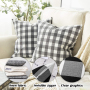 New Arrival Black White Cotton Cushion Cover, Linen Plaid Cushion Covers Decorative Sofa Seat/