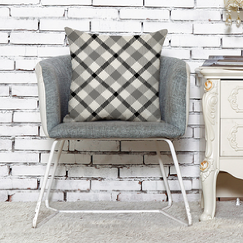 New Arrival Black White Cotton Cushion Cover, Linen Plaid Cushion Covers Decorative Sofa Seat/