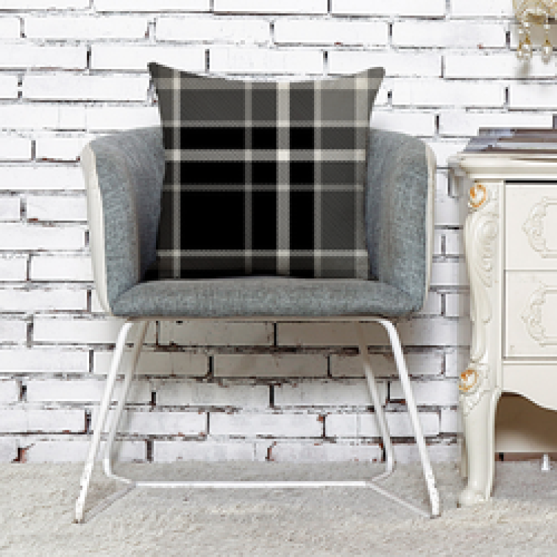 New Arrival Black White Cotton Cushion Cover, Linen Plaid Cushion Covers Decorative Sofa Seat/