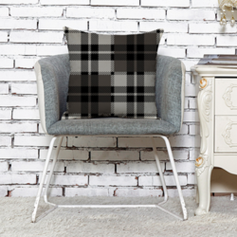 New Arrival Black White Cotton Cushion Cover, Linen Plaid Cushion Covers Decorative Sofa Seat/
