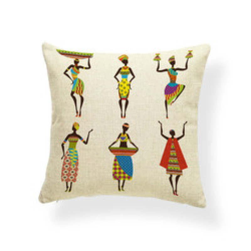 Wholesale African Art Elephant Digital Print Throw Waist  Cushion Cover, Ethnic Totem Sofa Office Seat Room Cushion Cover/