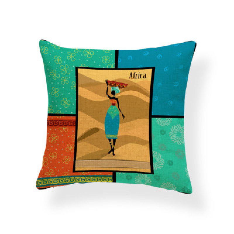 Wholesale African Art Elephant Digital Print Throw Waist  Cushion Cover, Ethnic Totem Sofa Office Seat Room Cushion Cover/