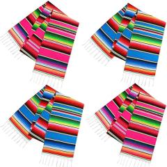 Wholesale Mexican 4Pack 14 x 110 Inches Large Theme Party Decoration for Cinco de Mayo Fiesta Party Serape table runner mexican