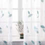 Latest Designs China Suppliers Green Embroidered Leaves Sheer Curtains, Home Decor Window Living Room Sheer Curtains/