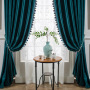 Full Blackout Curtain, Bedroom Thick Solid Color High-end American Retro Curtain /