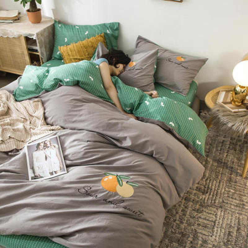 Stock 100% Cotton Bedding Set King Size, Printed Emborideried Cotton Bedding Set King Size/