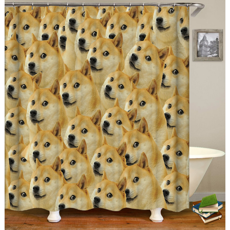 Drop Shipping Fashion Bathroom Polyester Shower Curtains Latest Printing Waterproof Shower Curtains/