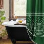 Custom Printing Waffle Weave Shower Curtains,  Factory Wholesale Shower Curtains with Tassel$
