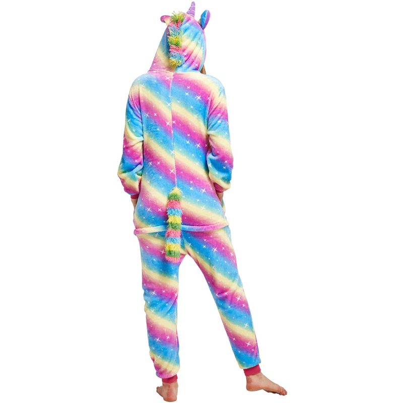 Cross border flannel cartoon animal one-piece pajamas for adults, men, women and children cute home clothes play clothes/