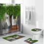 3D Digital Printing Full Polyester Waterproof Shower Curtain Floor Mat Toilet S , Fashion Waterproof Polyester Shower Curtain /