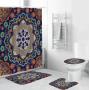 3D Digital Printing Full Polyester Waterproof Shower Curtain Floor Mat Toilet S , Fashion Waterproof Polyester Shower Curtain /