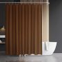 Brown Waffle Weave Hotel Luxury Spa Bathroom 72x72 Inches Polyester Shower Curtain, 230gsm Heavy Duty Fabric Shower Curtain/