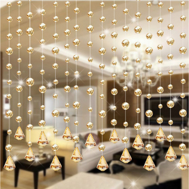 Glass Beads Door String Tassel Porch Partition Indoor String Curtain for Home Decoration Luxury Wedding backdrop Decoration