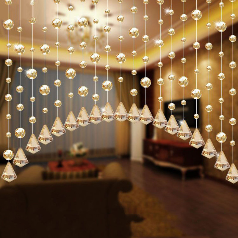 Glass Beads Door String Tassel Porch Partition Indoor String Curtain for Home Decoration Luxury Wedding backdrop Decoration