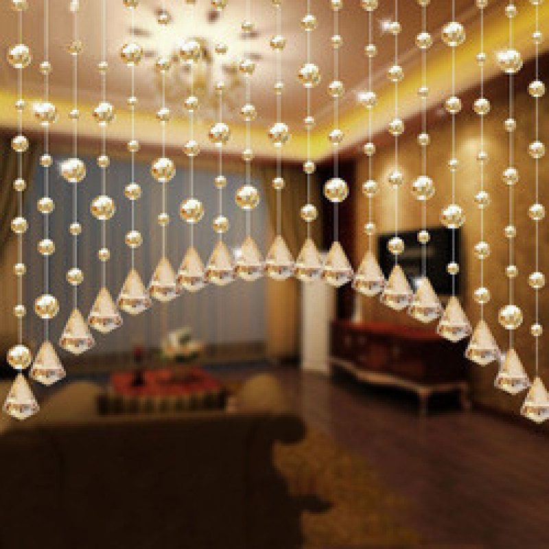 Glass Beads Door String Tassel Porch Partition Indoor String Curtain for Home Decoration Luxury Wedding backdrop Decoration