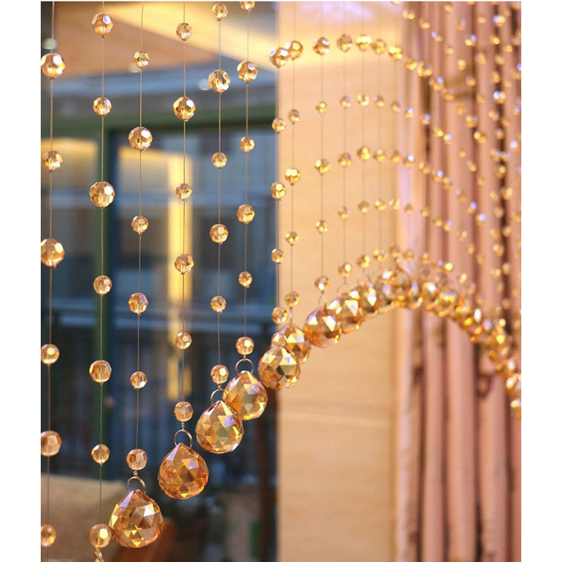 Glass Beads Door String Tassel Porch Partition Indoor String Curtain for Home Decoration Luxury Wedding backdrop Decoration