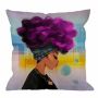 Black Magic Women with Purple Hair Hairstyle,Cotton Linen Print Square cushion cover/