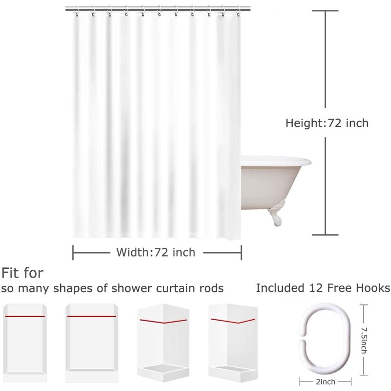 Misty Forest Woodland Shower Curtains Nature Shower Curtain Fall Shower Curtain Waterproof Polyester Fabric Home Decor with Hook