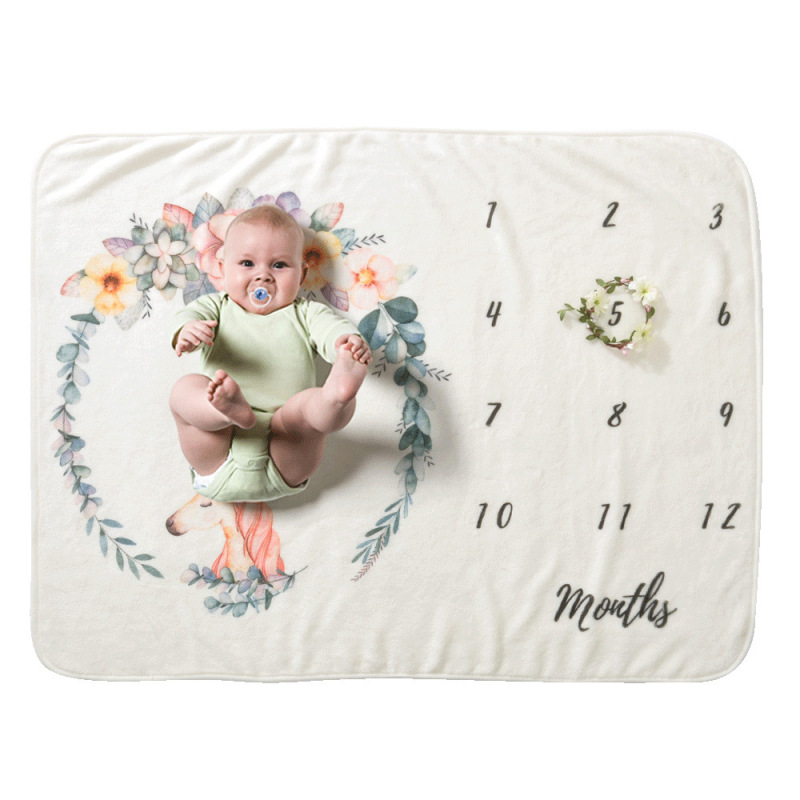 Cactus Baby Blanket,Baby Milestone Blanket#