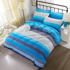 Yellow Stripe Bed Set Queen,Bed Room Furniture Bedroom Set Hotel#