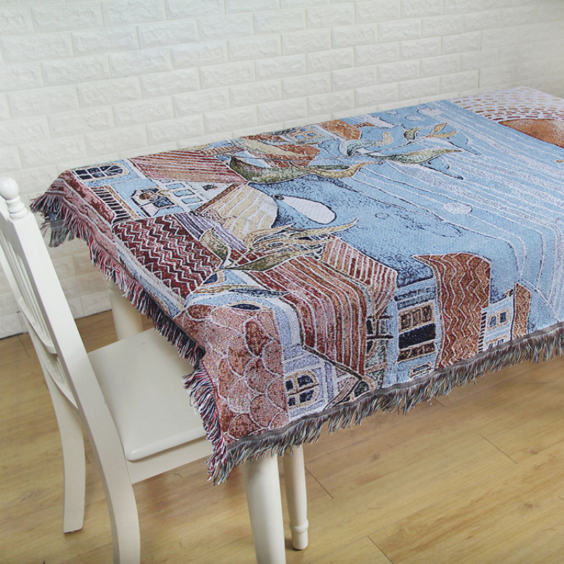 New Jacquard Tapestry Home Sofa Blanket, Yarn Dyed Fine Tassel Trend Batch Blanket Jane European Leisure Outdoor Blanket/