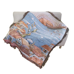 New Jacquard Tapestry Home Sofa Blanket, Yarn Dyed Fine Tassel Trend Batch Blanket Jane European Leisure Outdoor Blanket/