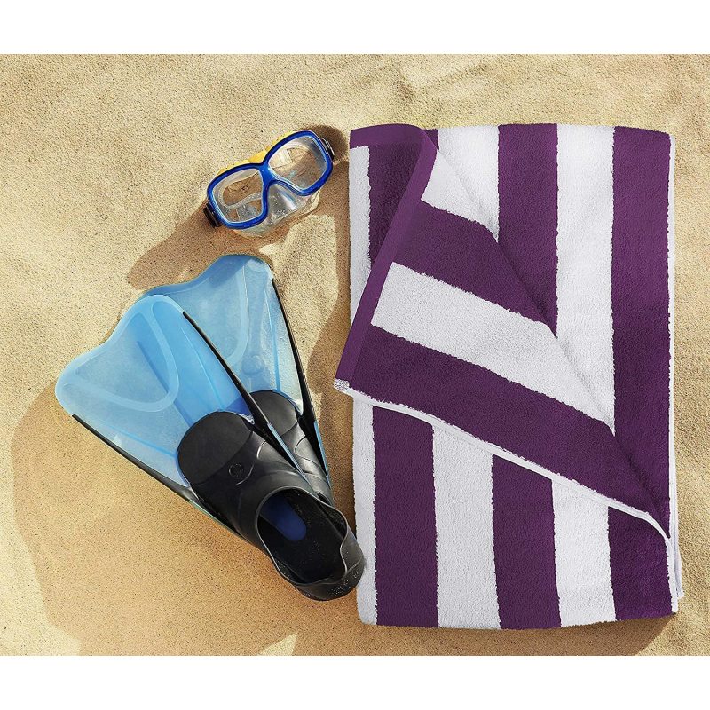 Luxury large package striped beach towel, soft fast drying swimming towel is highly absorbent, light weight/