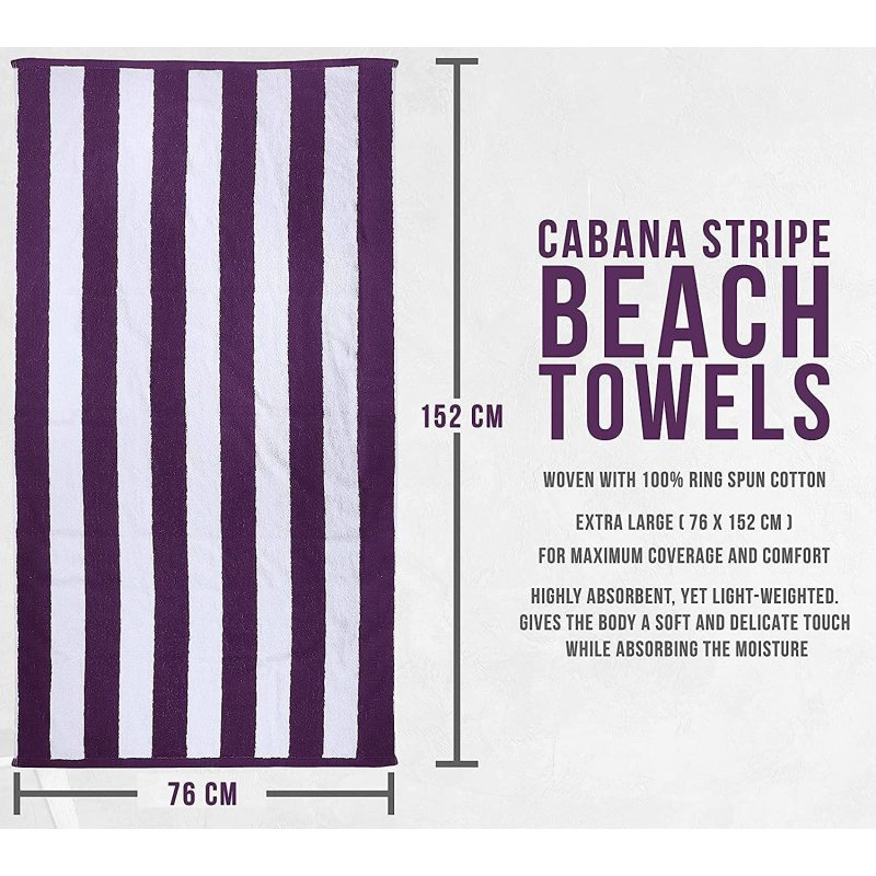 Luxury large package striped beach towel, soft fast drying swimming towel is highly absorbent, light weight/