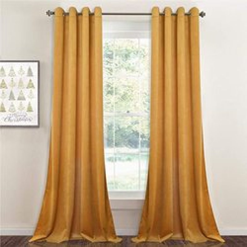 Home Goods 260GSM 52*84inches Hotel Quality Living Room Bedroom Grommet Velvet Curtain, 100% Polyester Window Curtain/