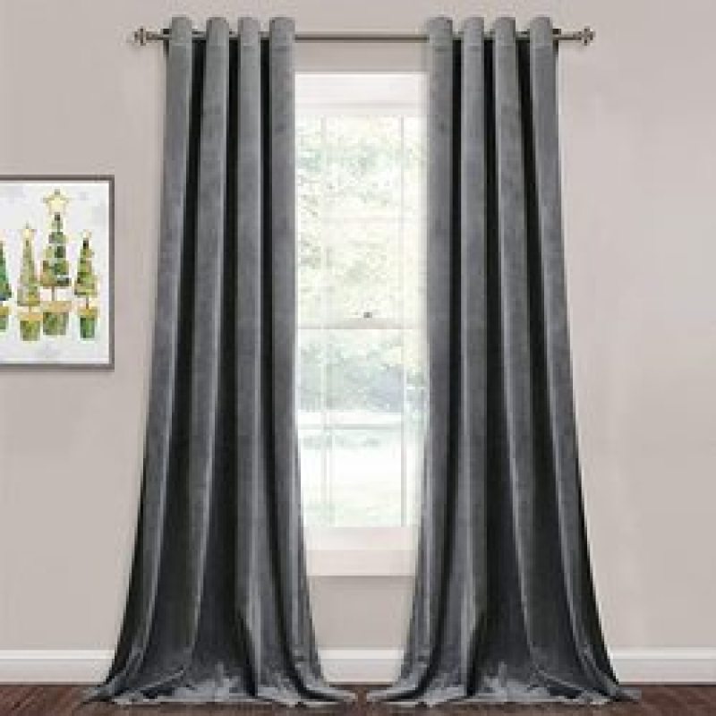 Home Goods 260GSM 52*84inches Hotel Quality Living Room Bedroom Grommet Velvet Curtain, 100% Polyester Window Curtain/