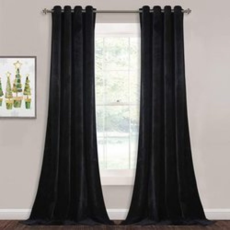 Home Goods 260GSM 52*84inches Hotel Quality Living Room Bedroom Grommet Velvet Curtain, 100% Polyester Window Curtain/