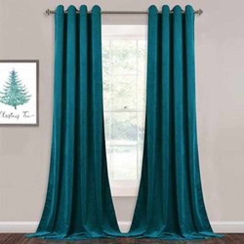 Home Goods 260GSM 52*84inches Hotel Quality Living Room Bedroom Grommet Velvet Curtain, 100% Polyester Window Curtain/
