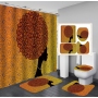 Cheap African Glasses Girl 3D Printed Shower Curtain Set,  Wholesale Waterproof Shower Curtain Set/