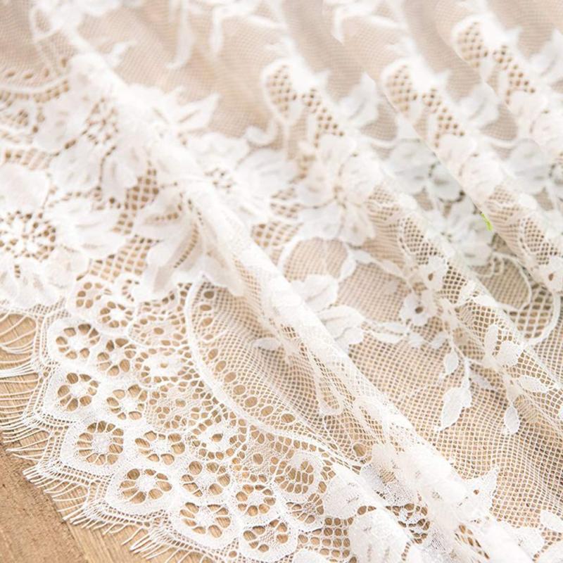 White Lace Tablecloth 75 x 300 cm Vintage Embroidered Lace Table Cover Wedding table runner non woven