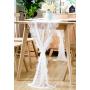 White Lace Tablecloth 75 x 300 cm Vintage Embroidered Lace Table Cover Wedding table runner non woven