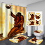 2020 100% Polyester African Man Woman Custom Digital Printing Shower Curtain Set, Made In China Waterproof Shower Curtain Set/