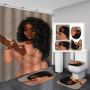 2020 100% Polyester African Man Woman Custom Digital Printing Shower Curtain Set, Made In China Waterproof Shower Curtain Set/