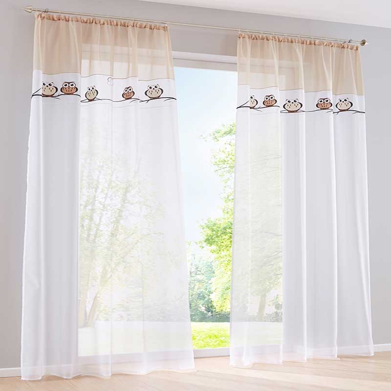Modern Sheer Tulle Curtains For Bedroom Window Curtains For Living Room,Kitchen Curtains Owl Design Kids Room Rideau Cortinas/