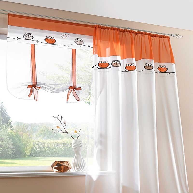 Modern Sheer Tulle Curtains For Bedroom Window Curtains For Living Room,Kitchen Curtains Owl Design Kids Room Rideau Cortinas/