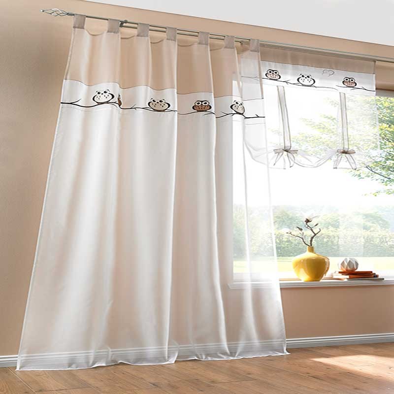 Modern Sheer Tulle Curtains For Bedroom Window Curtains For Living Room,Kitchen Curtains Owl Design Kids Room Rideau Cortinas/