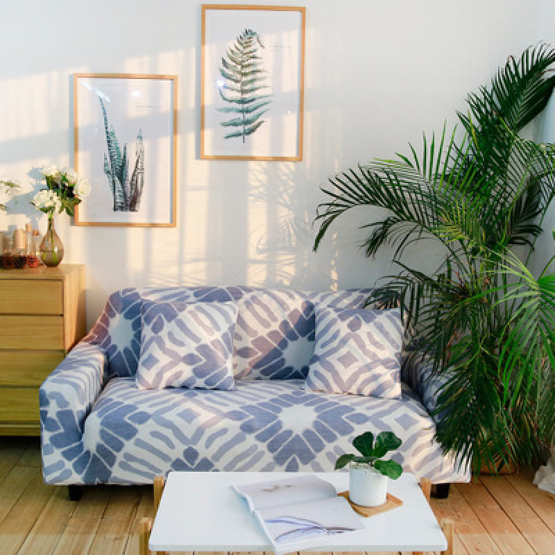 The New Sofa Cover Is Worn, Universal Elastic Household Sofa Cover/ Three-seat Sofa Modern Printed 100% Polyester Solid