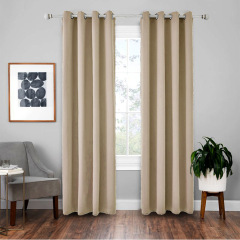 Windows Curtains for The Living Room Brown, Solid Blackout Curtain 100% Polyester Flat Window Decoration + Full Light Shading