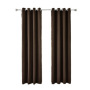 Windows Curtains for The Living Room Brown, Solid Blackout Curtain 100% Polyester Flat Window Decoration + Full Light Shading