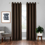 Windows Curtains for The Living Room Brown, Solid Blackout Curtain 100% Polyester Flat Window Decoration + Full Light Shading