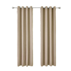 Windows Curtains for The Living Room Brown, Solid Blackout Curtain 100% Polyester Flat Window Decoration + Full Light Shading