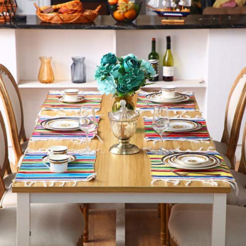 10/20 Pieces Mexican Table Place Mats Assorted Mexican Serape Placemats, Washable Table Mats for Cinco de Mayo Fiesta Party#