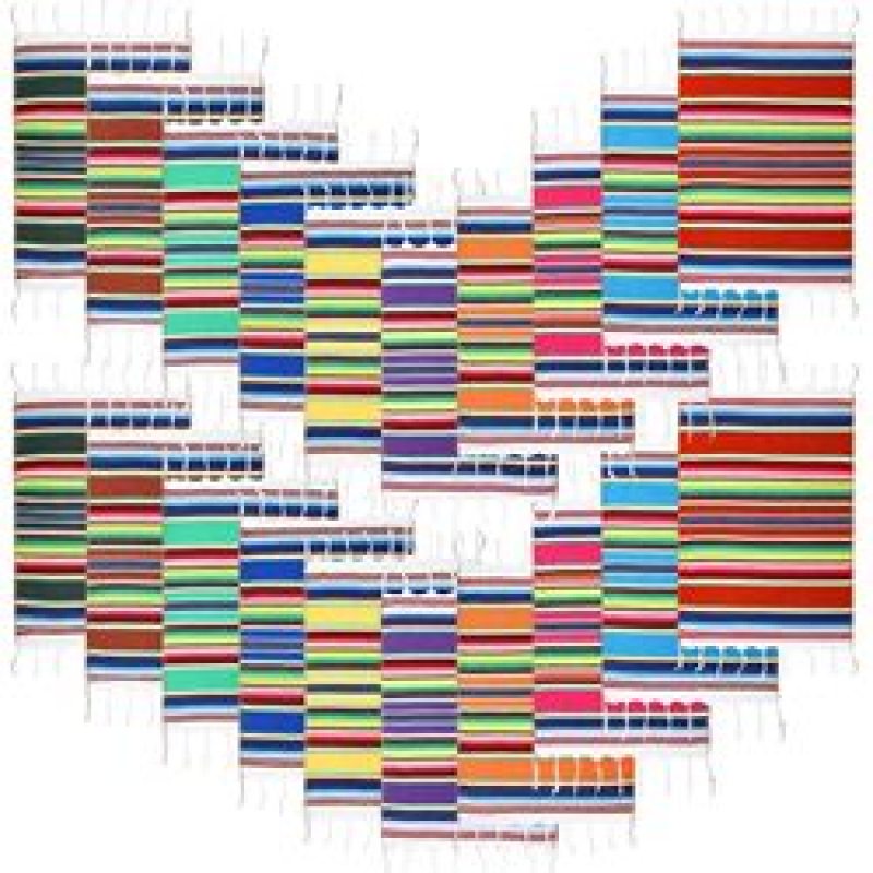 10/20 Pieces Mexican Table Place Mats Assorted Mexican Serape Placemats, Washable Table Mats for Cinco de Mayo Fiesta Party#