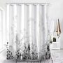 Modern plaid pattern bathroomWhite Thick Checks Waterproof Mildew-Proof Partition Curtain PEVA Shower Curtain for Free Hanging
